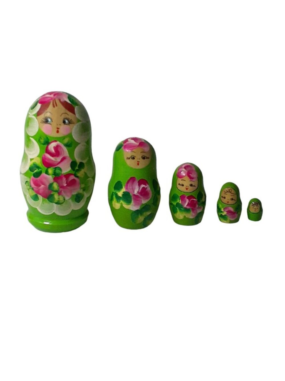 VTG Russian Nesting dolls Matryoshka Hand painted 4 "tall  5 in 1